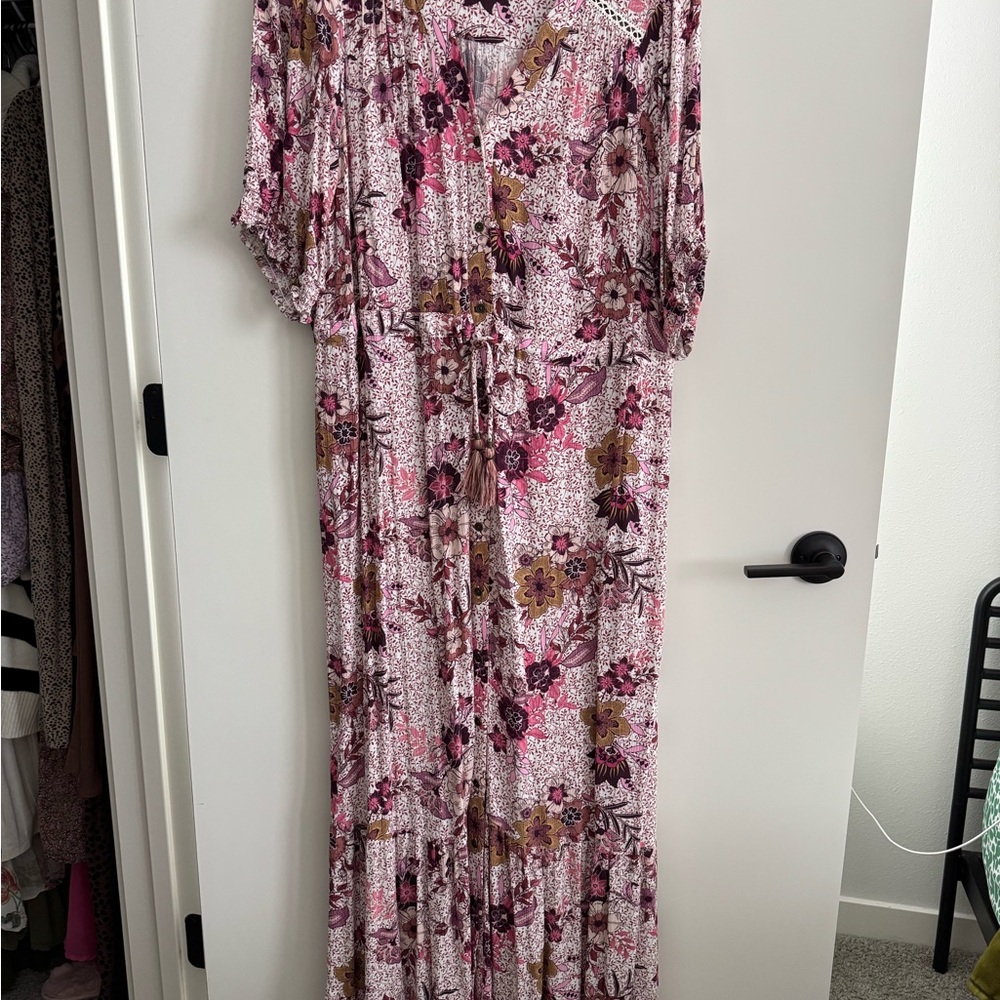 Floral Maxi Dress in Pink and Purple